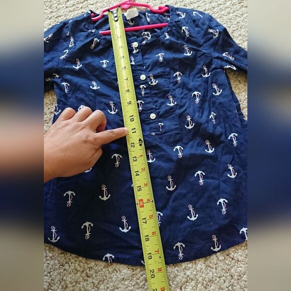 CREWCUTS navy Anchors Blouse Size 6-7Y - Picture 9 of 10
